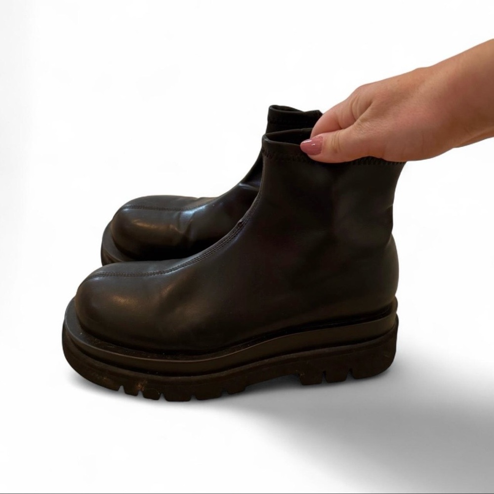 Jeffrey Campbell Black Platform Chelsea Booties